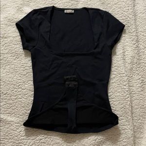 Black XS Square Neck Bodysuit